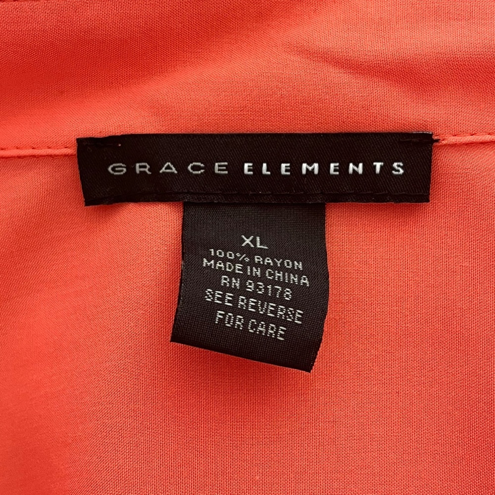 Grace Elements Melon Orange Oversized Button Up T… - image 6